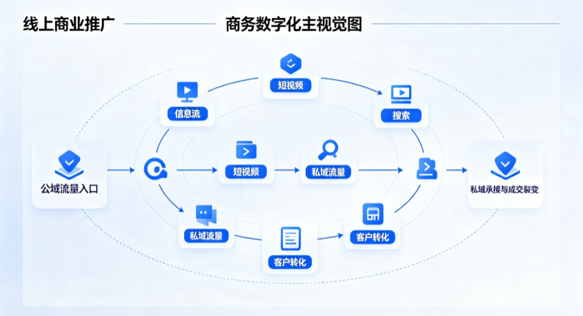 自贡线上商业推广怎么做？全域流量闭环搭建与低成本转化实战指南